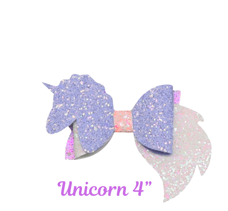 Unicorn Hair bow plastic hair bow template 4”