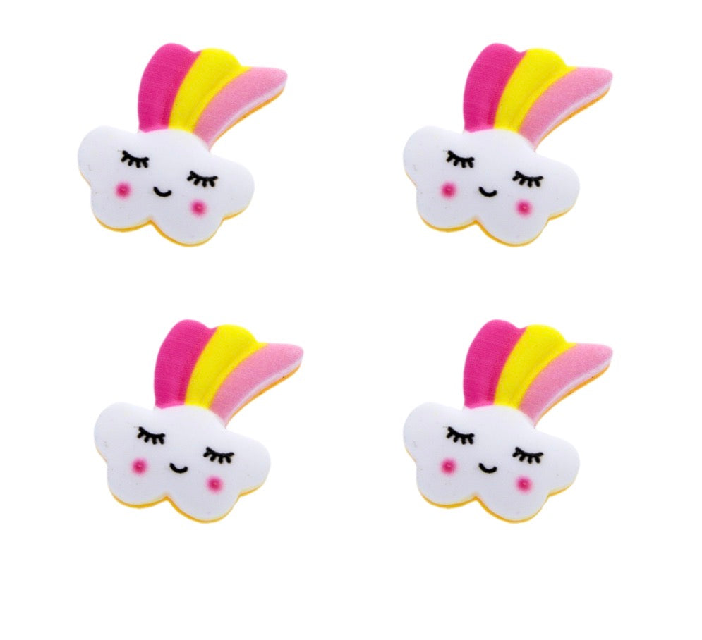 Rainbow resin Flatback Embellishments x 5