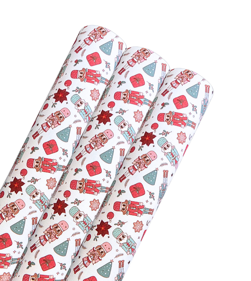Christmas Nutcracker theme patterned canvas fabric