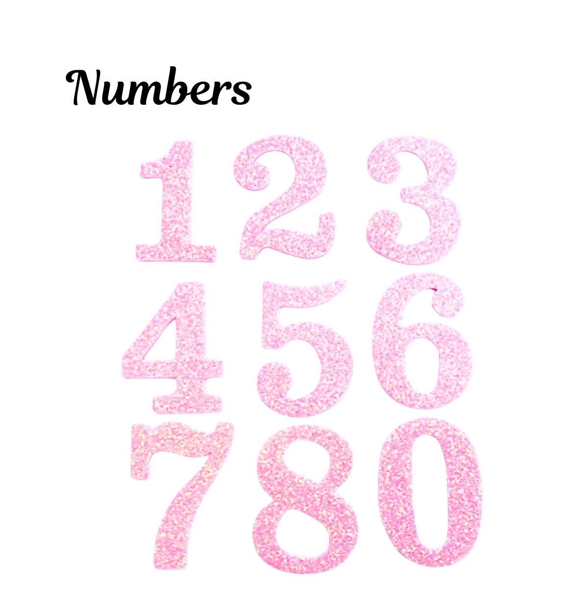 Numbers Plastic  templates 4cm x 2 cm 0-8