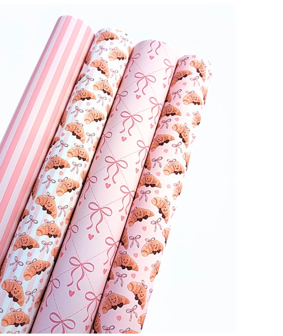 Jelly Plush Croissant Canvas printed Fabric A4