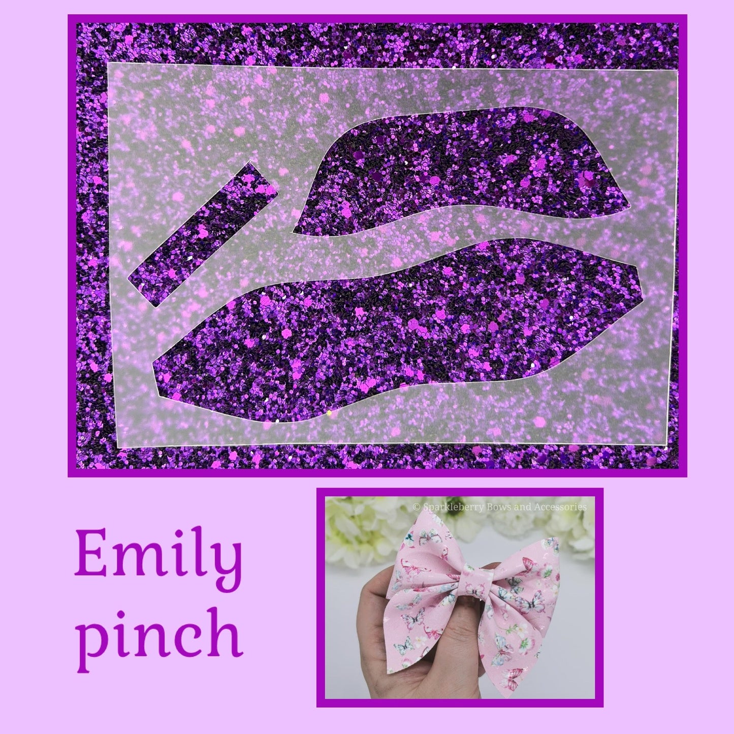 Emily pinch 2.5” Hair bow stencil