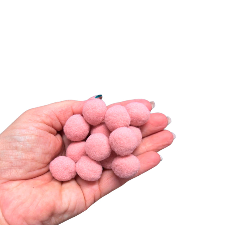 Soft Dusky pink coloured Pom poms 20 mm x 10