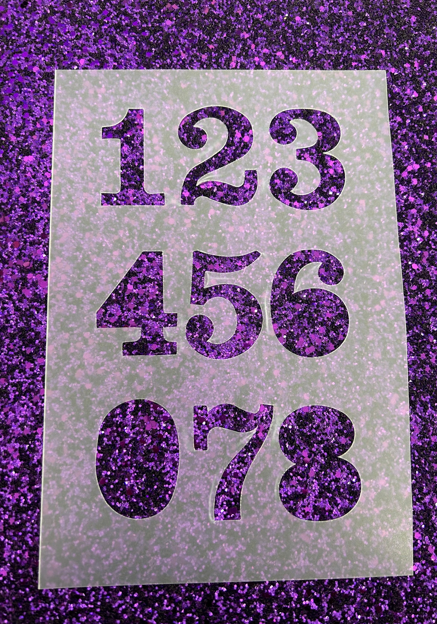 Number outline only plastic stencil