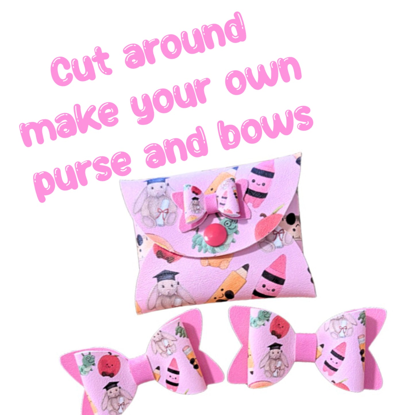 No Sew Cut Around leatherette and hair bow set