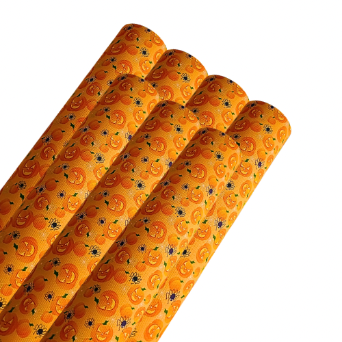 Pumpkin theme printed premium canvas fabric fabric