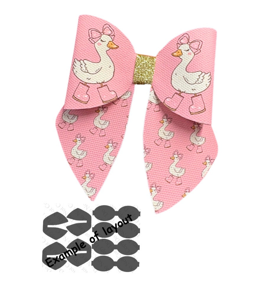 4 piece Silly Goose leatherette bow loops and Sailor Tails 3.5”