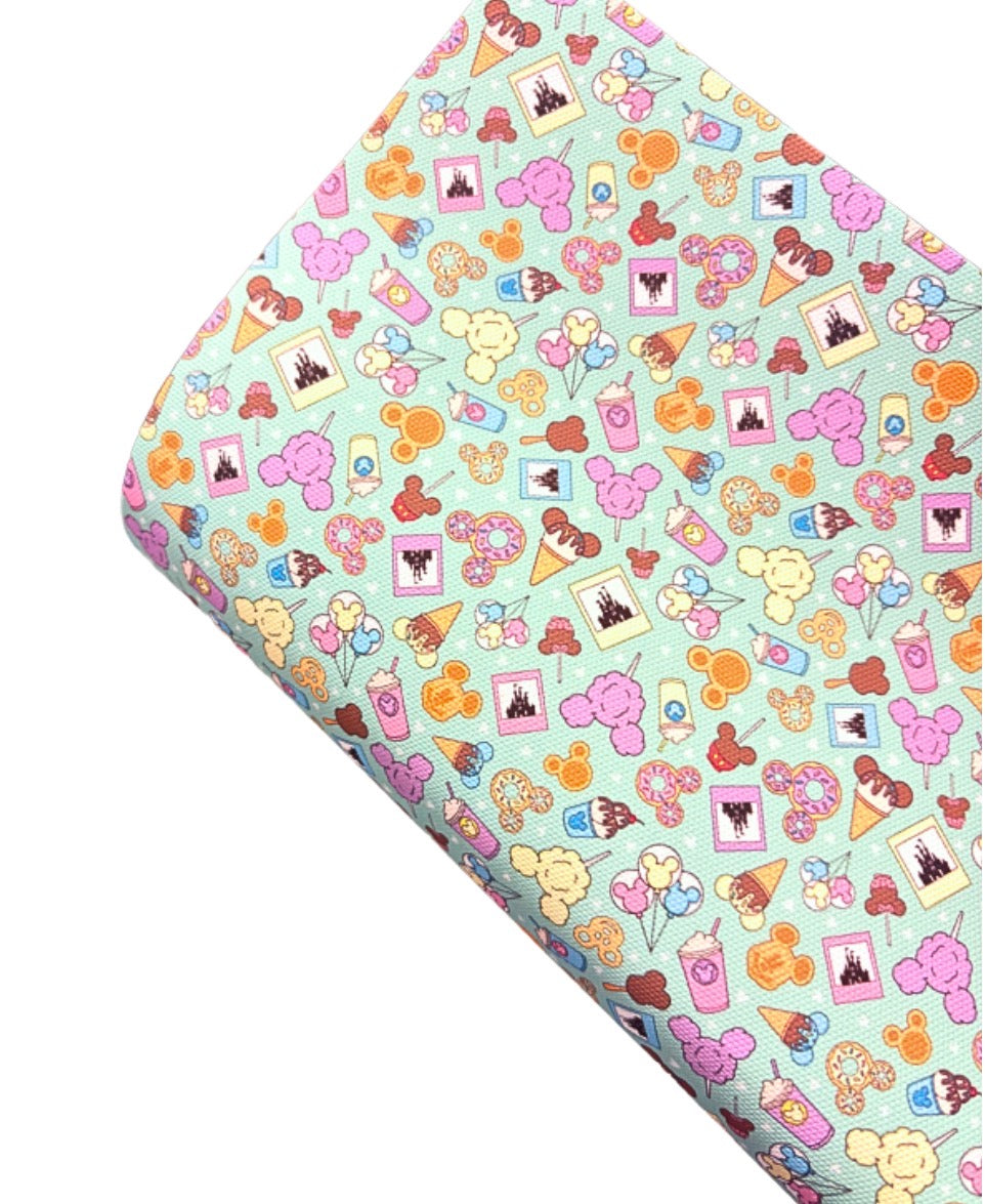 In house leatherette printed fabric A4 Magic Kingdom