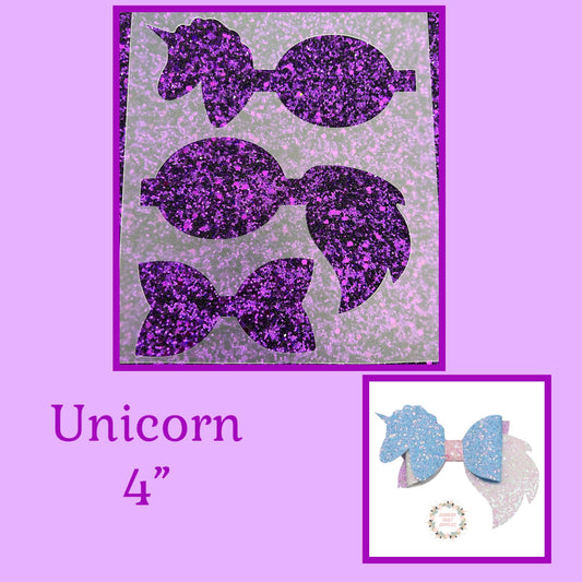 4” unicorn shaped bow plastic Hair bow stencil