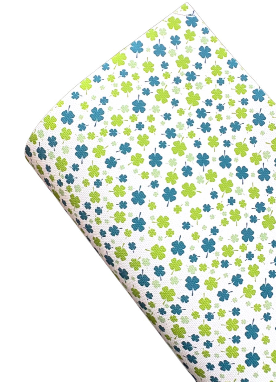 Mini Shamrock pattern Leatherette Fabric A4 St.Patricks Day