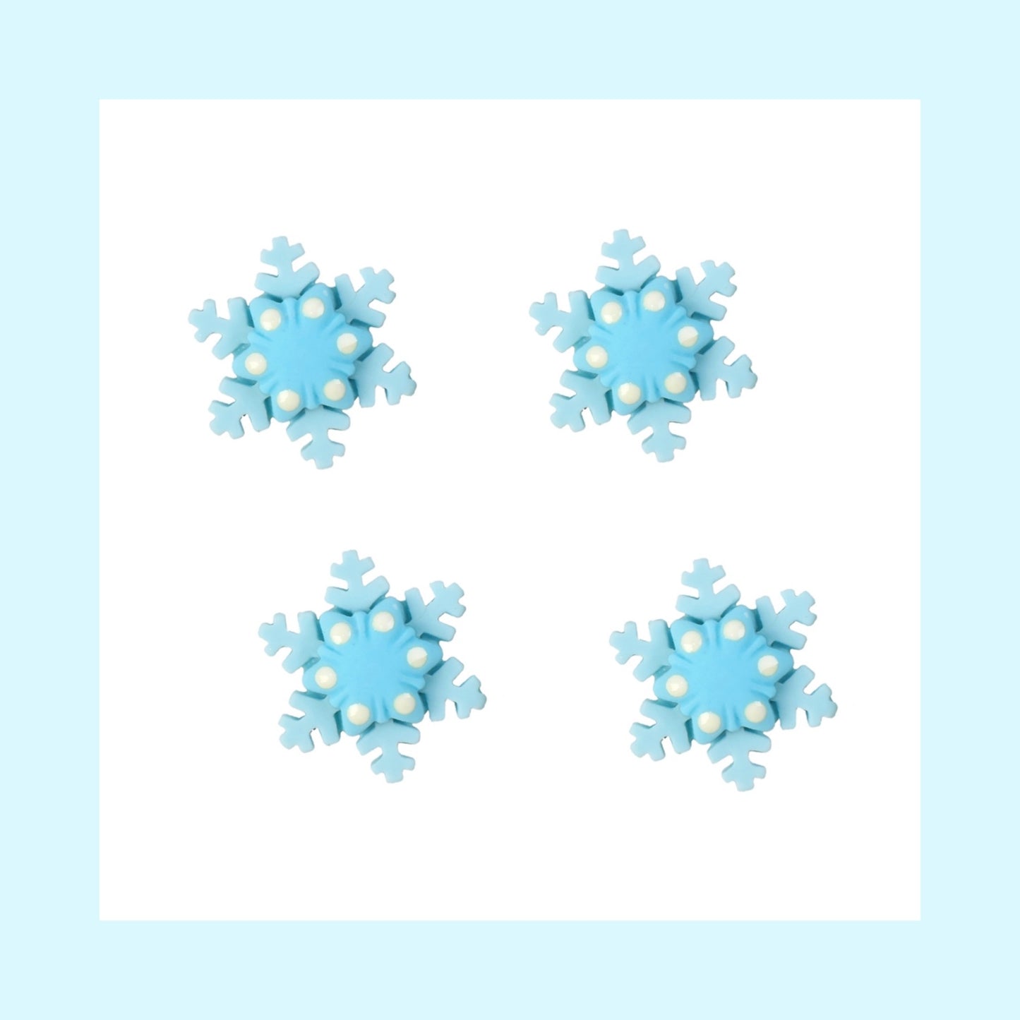 4 piece snowflake 3D flatback embellishments