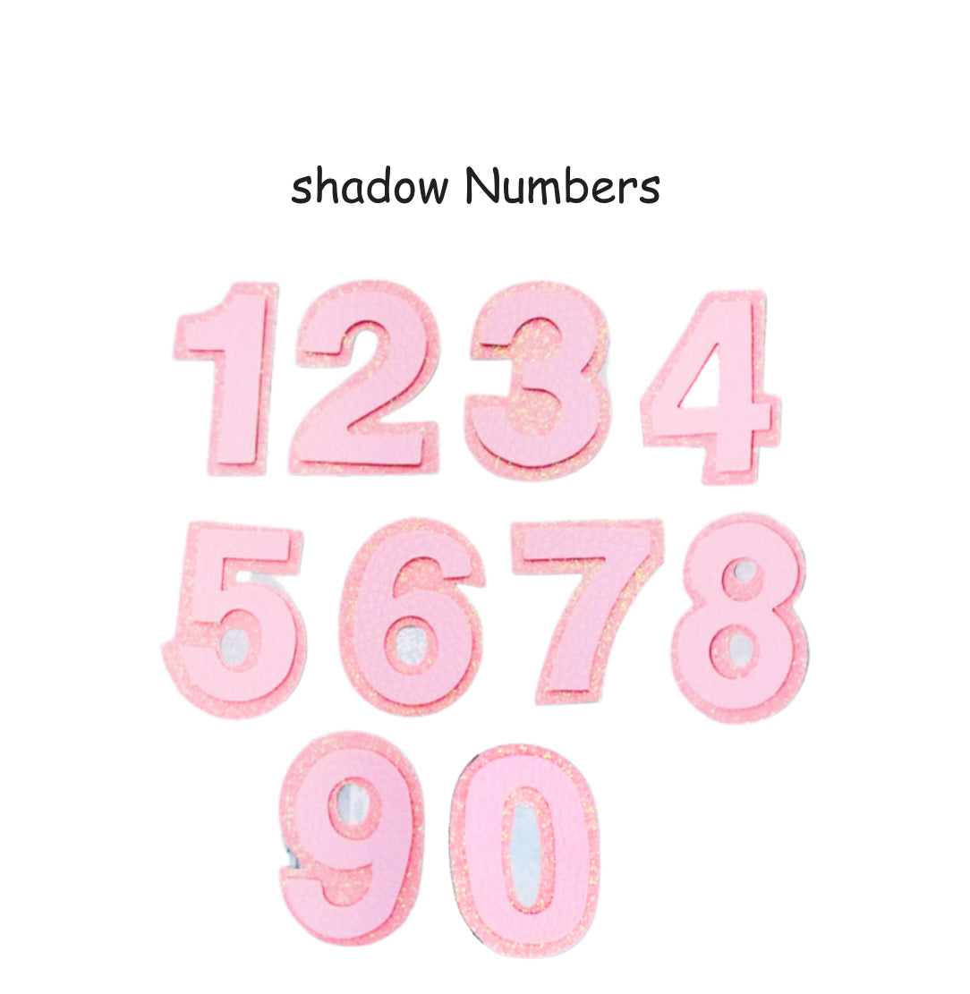 0-9 shadow 3D number templates 4cm x 2 cm