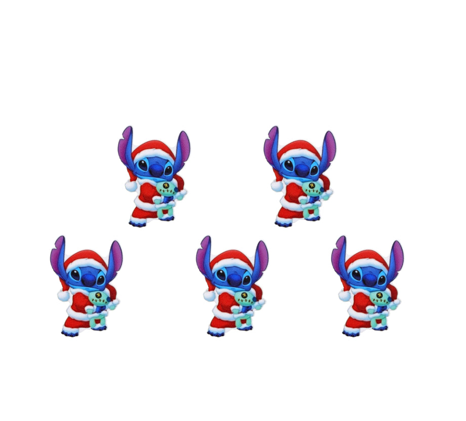 Christmas Blue Alien laser cut flat back embellishments x 4
