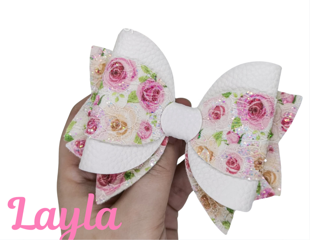 Layla double layer plastic hair bow Template bow (4 sizes available)