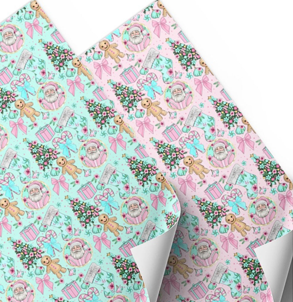 A4 Christmas Santa two piece canvas fabric set