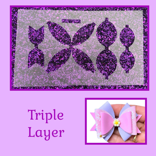 3” triple layer shaped plastic Hair bow stencil