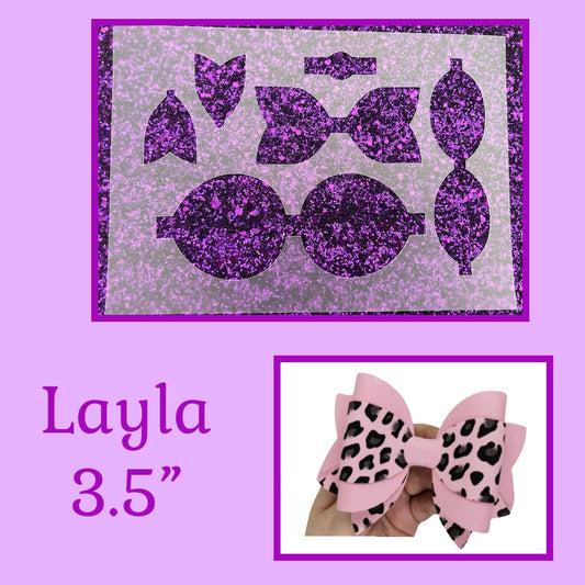 3.5” Layla shaped bow plastic Hair bow stencil