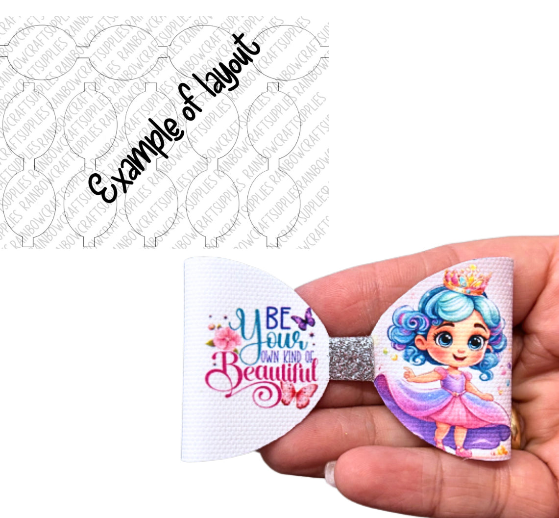 Be your own kind of beautiful themed pre printed canvas bow loops x 7 (3.5”)