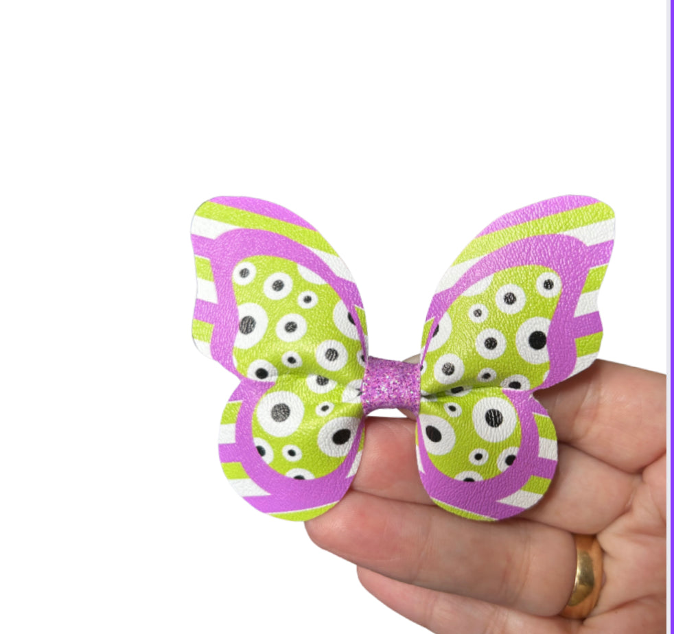 7 x Pre printed Ready to cut Butterfly Pinch bows 3.5” Claw Alien