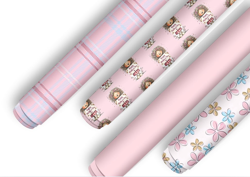 4 x Happy Mother’s Day printed canvas fabric A4