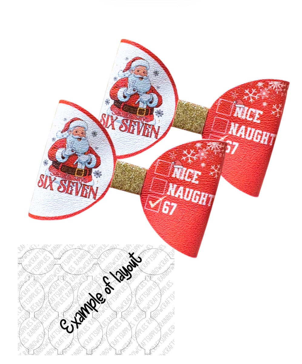 7 x christmas Santa Meme 6 7 themed bow loops 3.5”