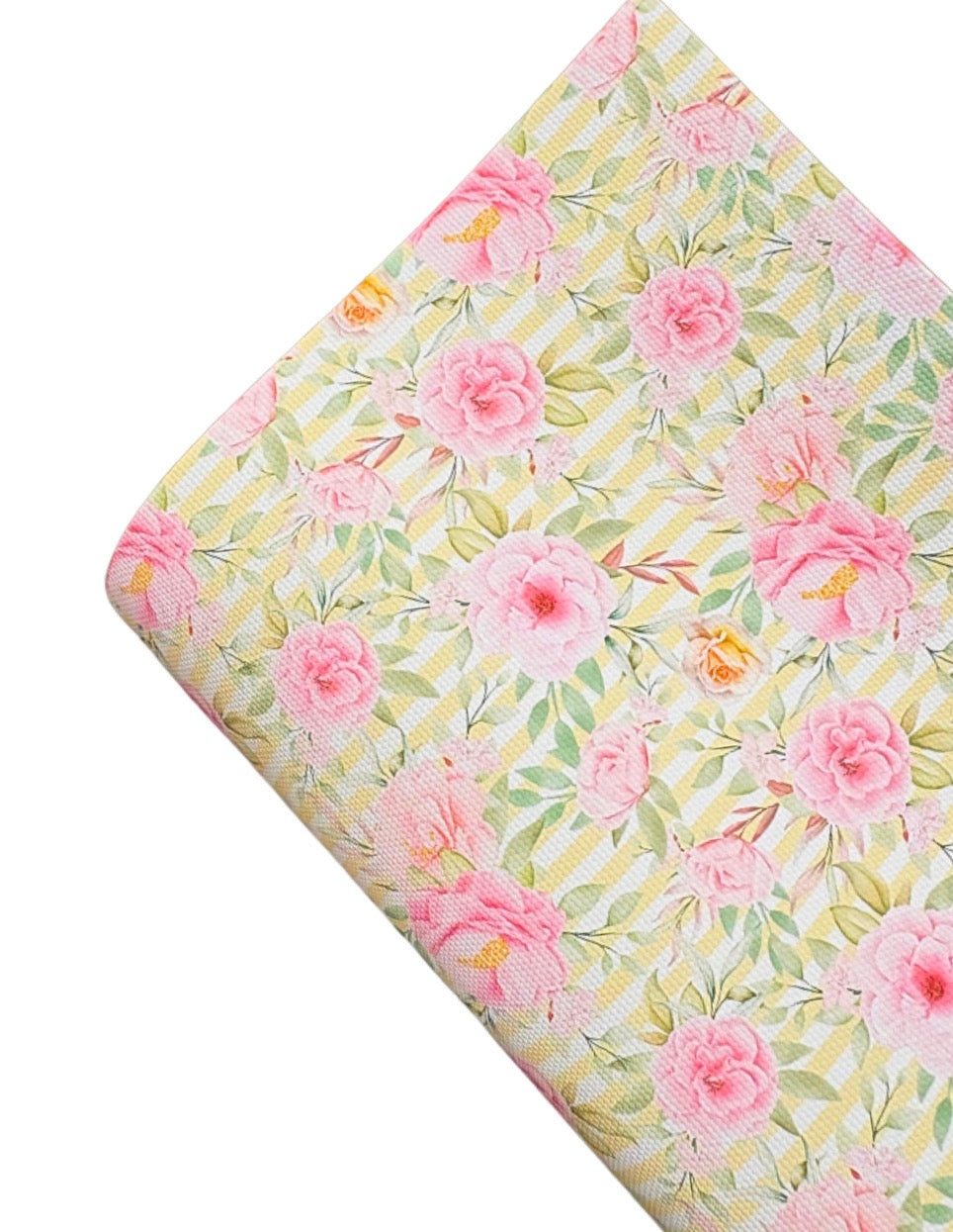 In house leatherette printed fabric A4 lemon Floral