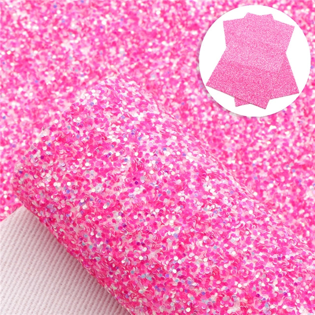 Hot pink mixed Premium chunky Glitter Fabric A4