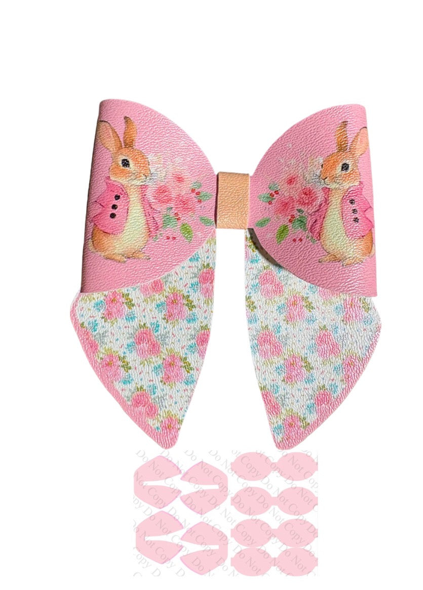 4 piece Bunny leatherette bow loops and Sailor Tails 3.5”
