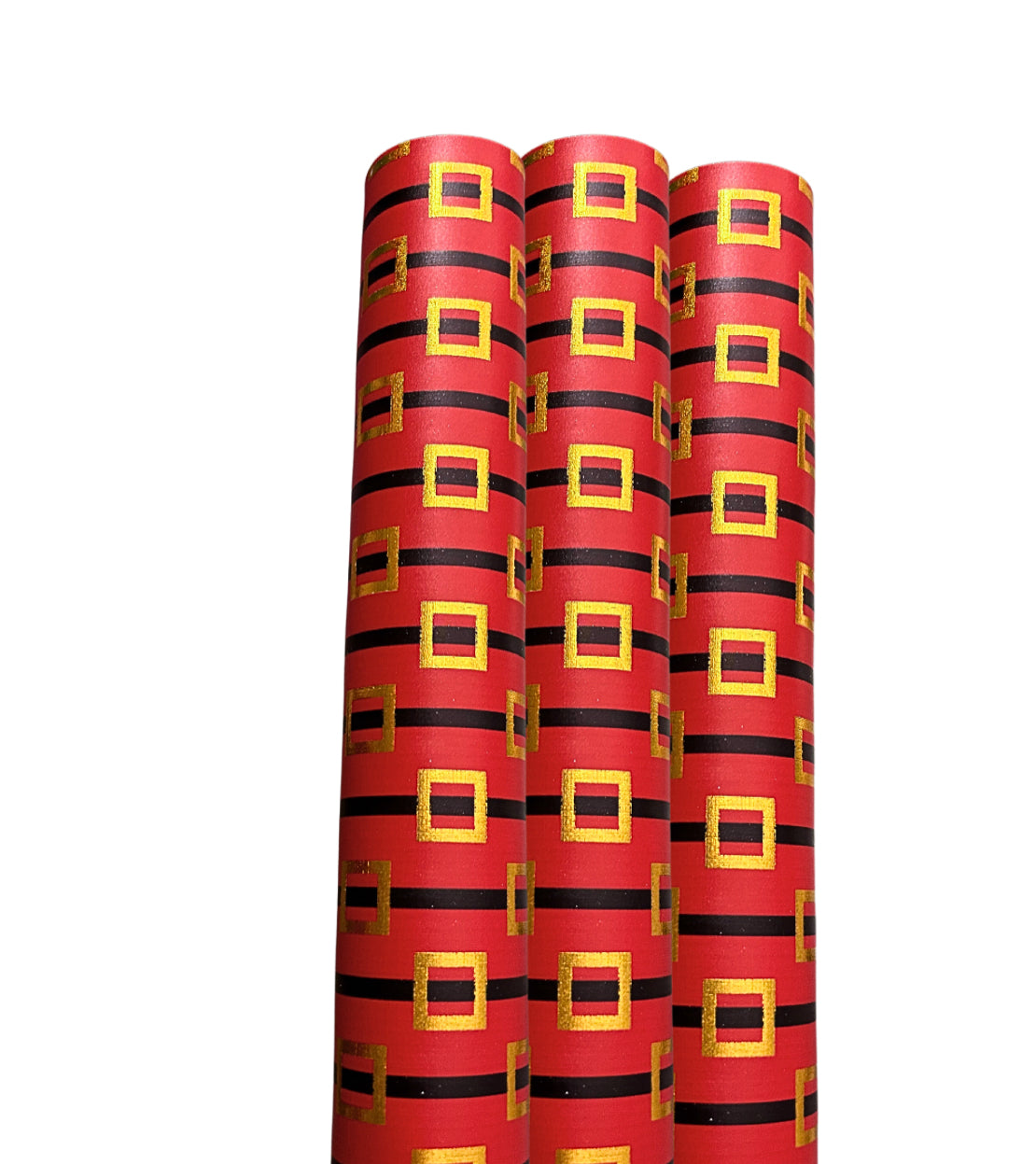 Santa belt gold embossed Christmas luxury smooth leatherette fabric