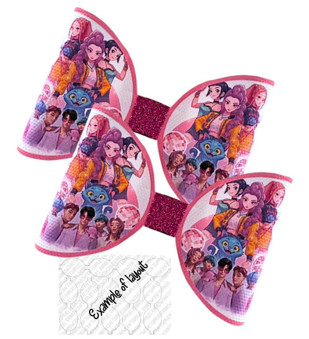 Demon pop Boys/Girls pre printed canvas bow loops x 7