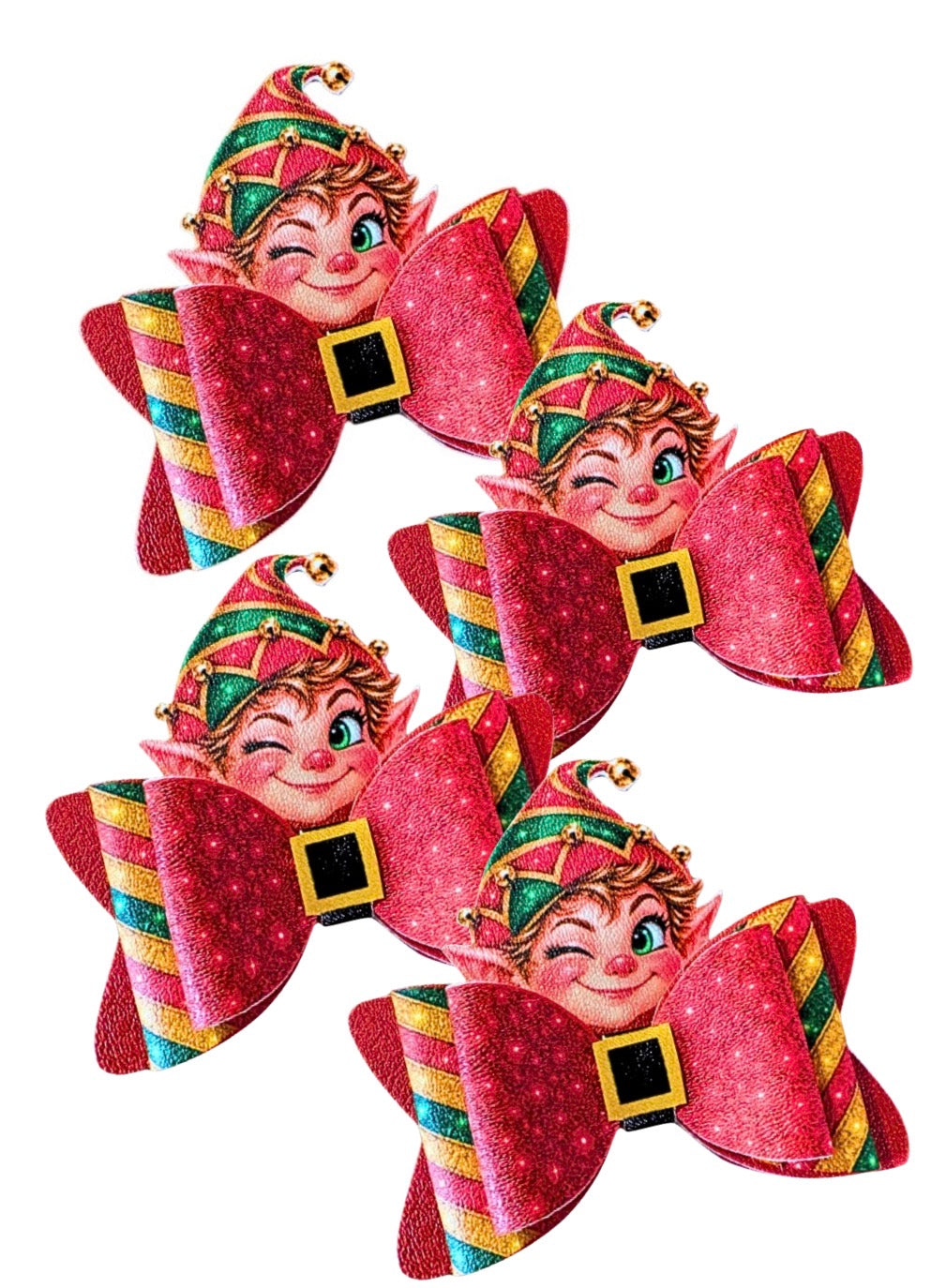 3 Pop-up Cheeky Elf Cut around hairbow loops Tails & Centre strips 3.5”