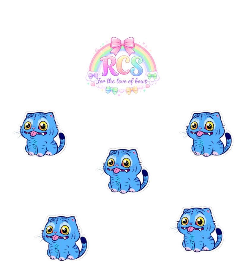 Demon girl Cat laser cut flat back embellishments x 4