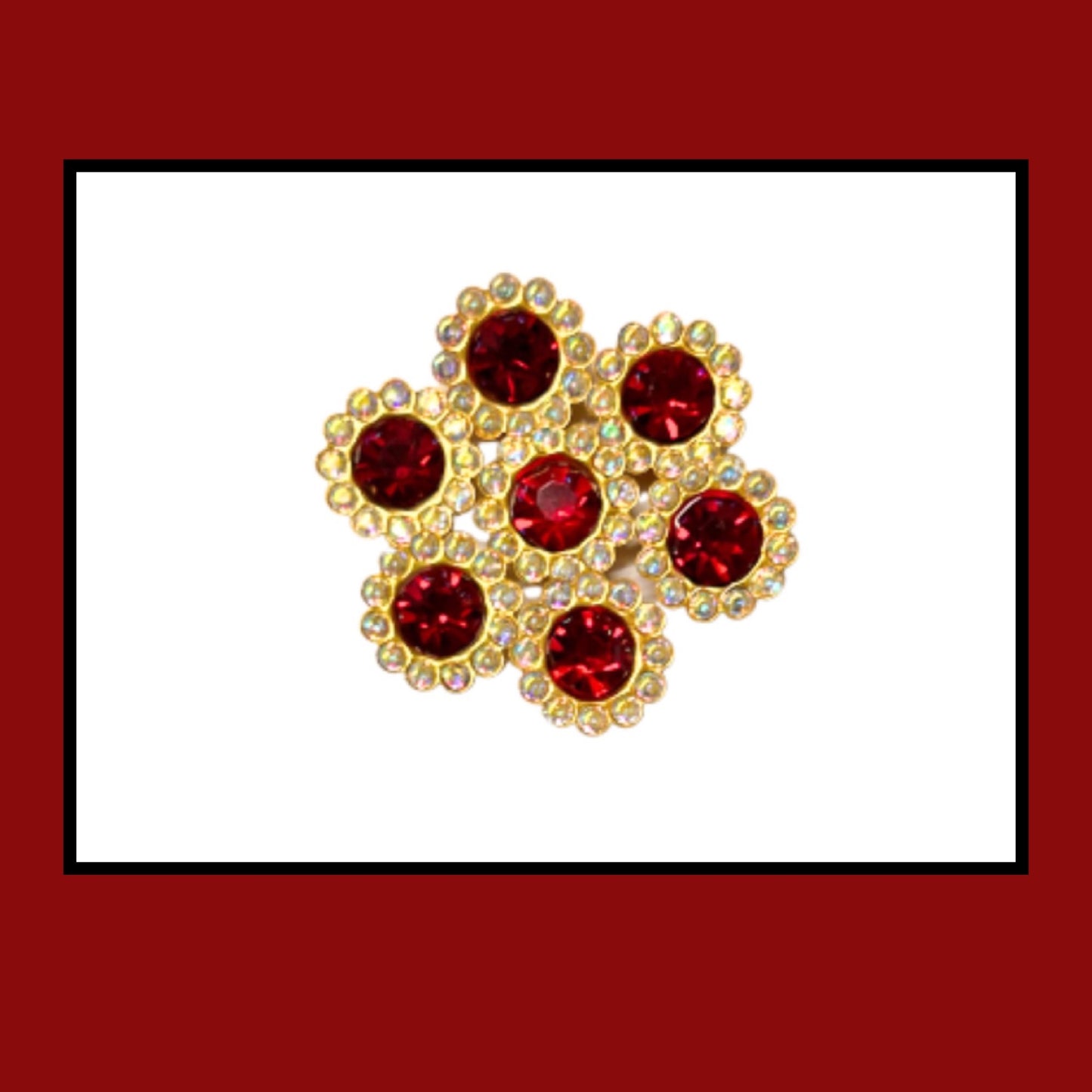 10 x Red circle Rhinestone bling flatback 13mm