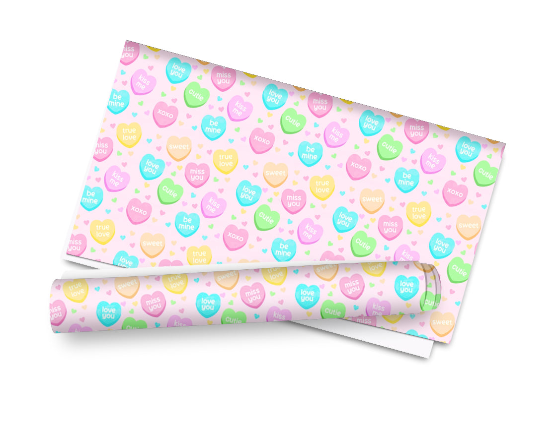 Sweetie Love hearts printed premium canvas fabric fabric A4