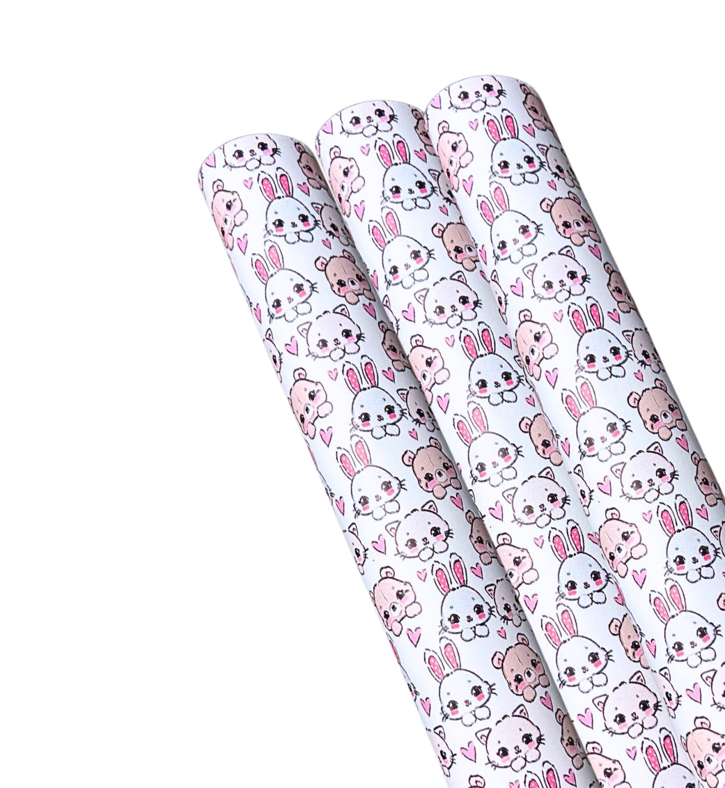 Bunny’s & Bears smooth patterned leatherette fabric