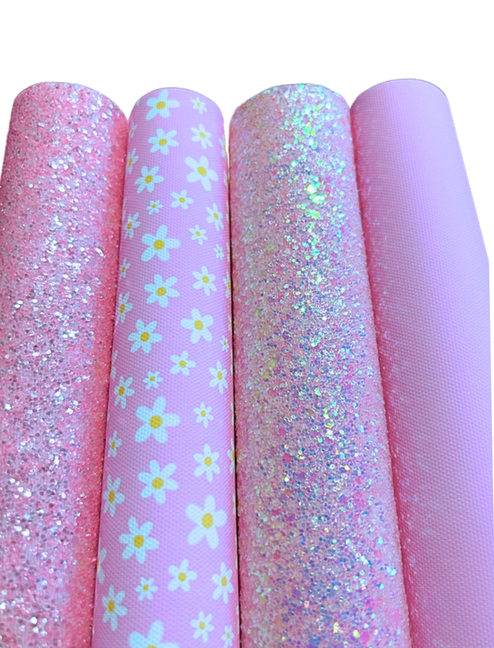 4 Piece Pink Floral themed fabric set A4