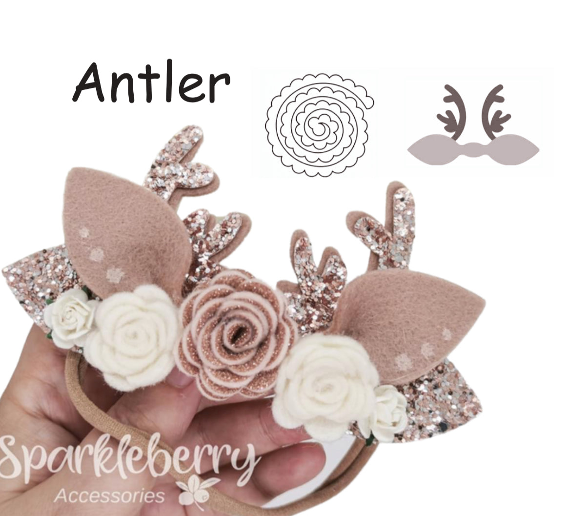 Antler & 3D Rolled flower plastic template set