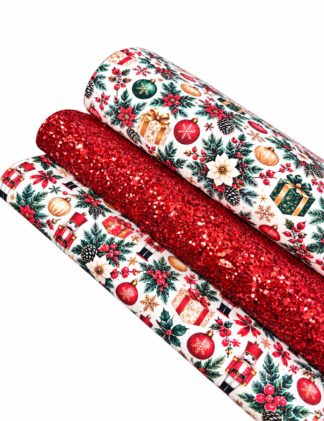 3 Piece Christmas themed fabric set A4 Red Nutcracker