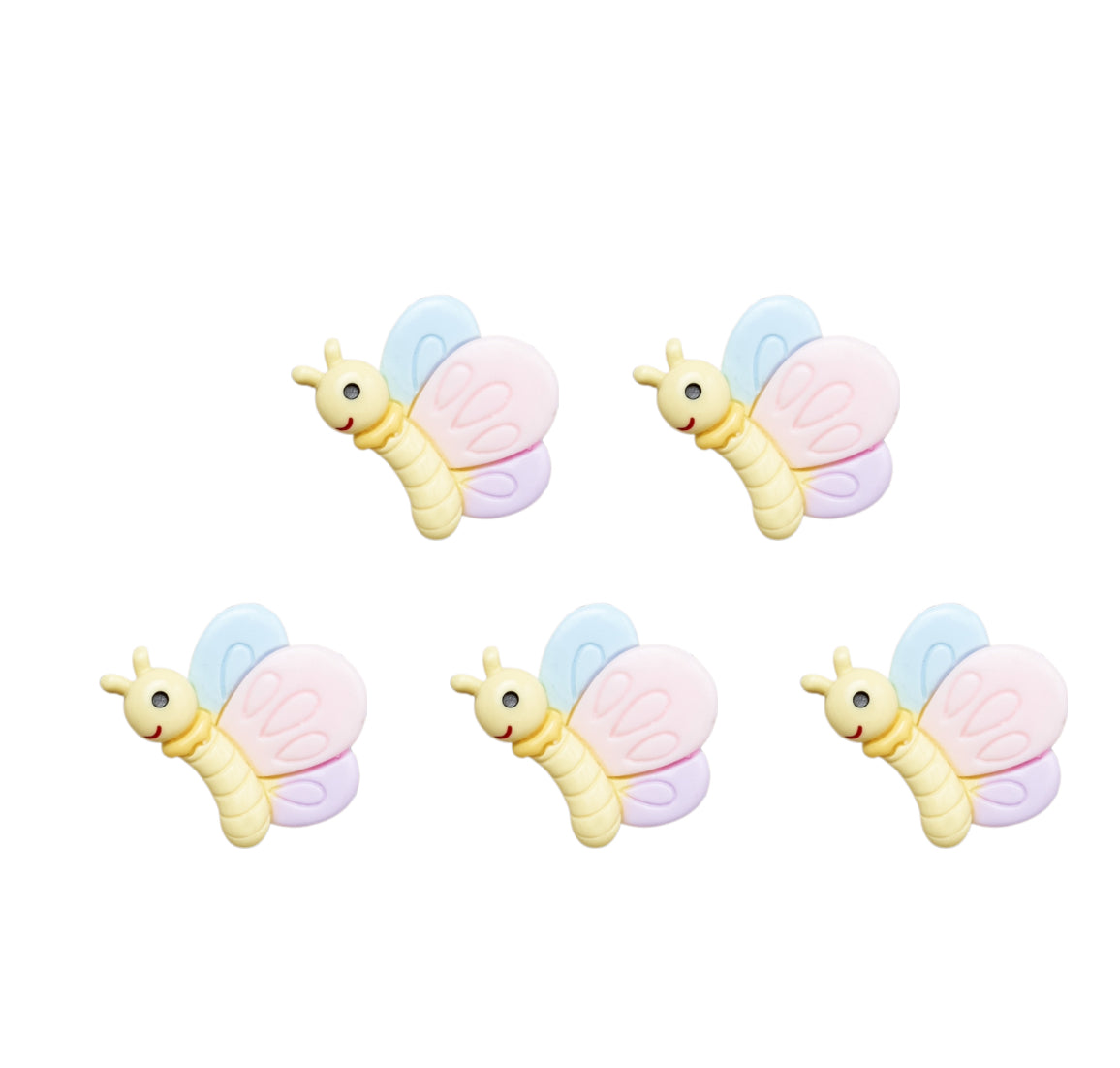 Pastel Butterfly flatback embellishments x 4