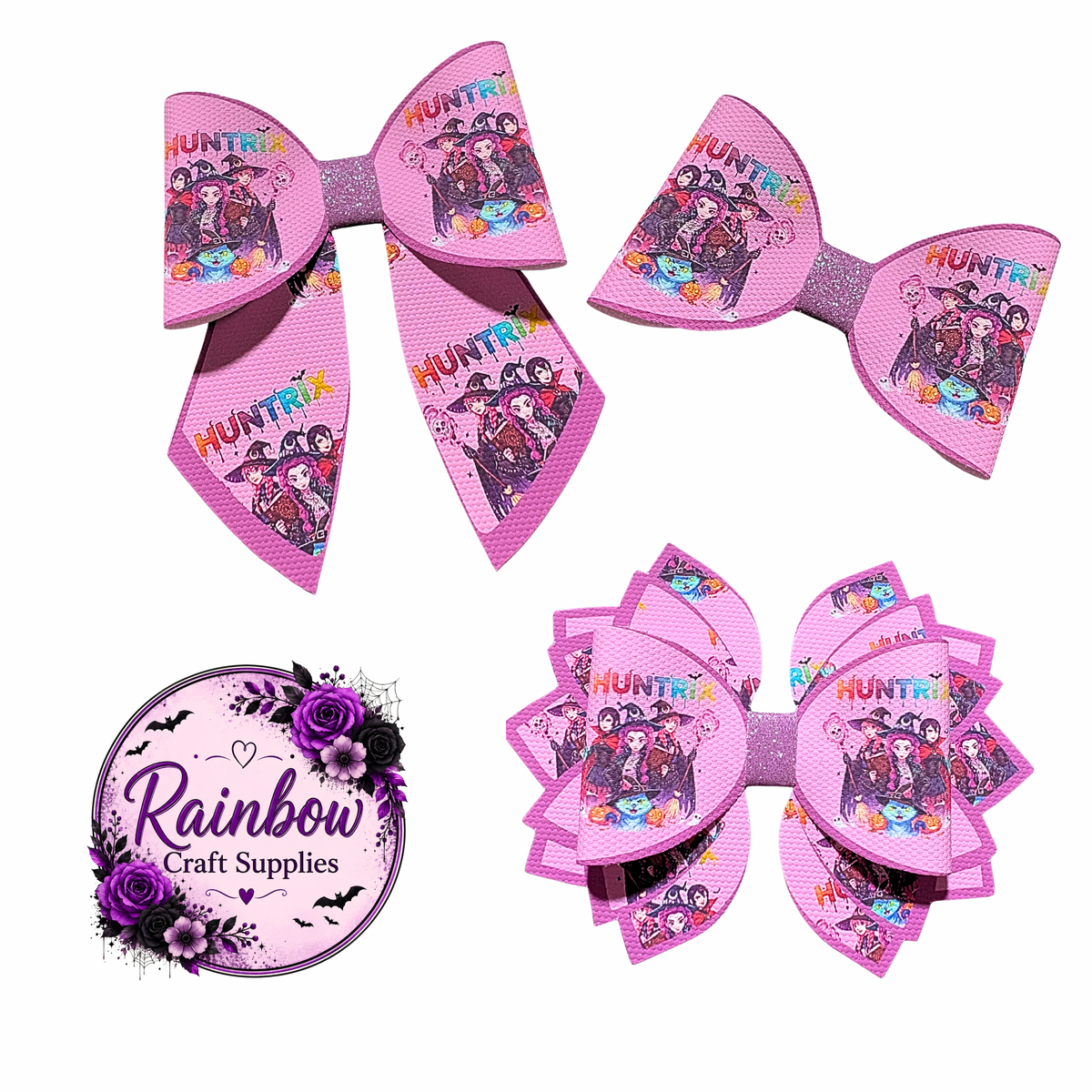 Halloween K pop Cut around hair bow making sets 3.5”(choice of bow shape)