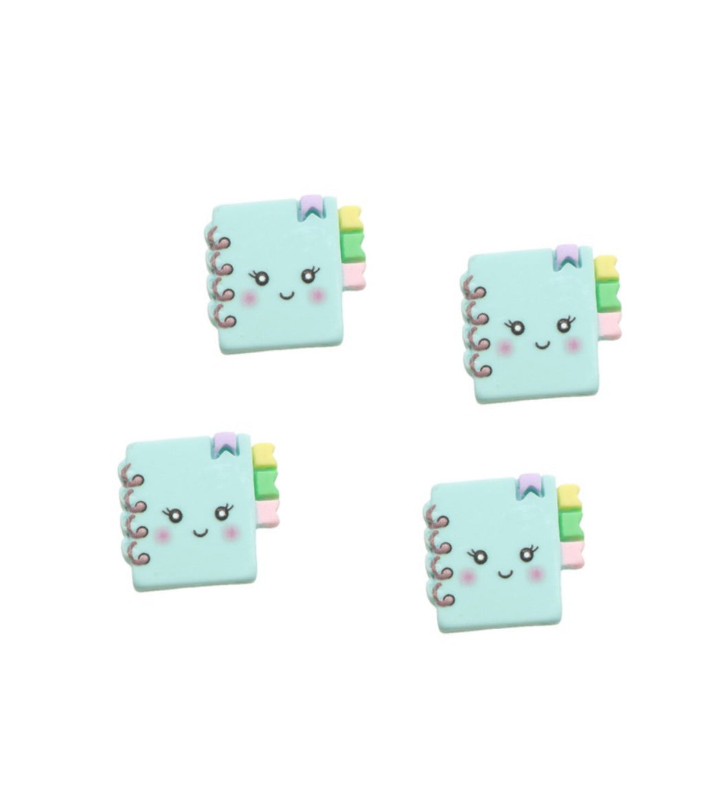 Cute cartoon planer/Notebook flatback embellishments x 4