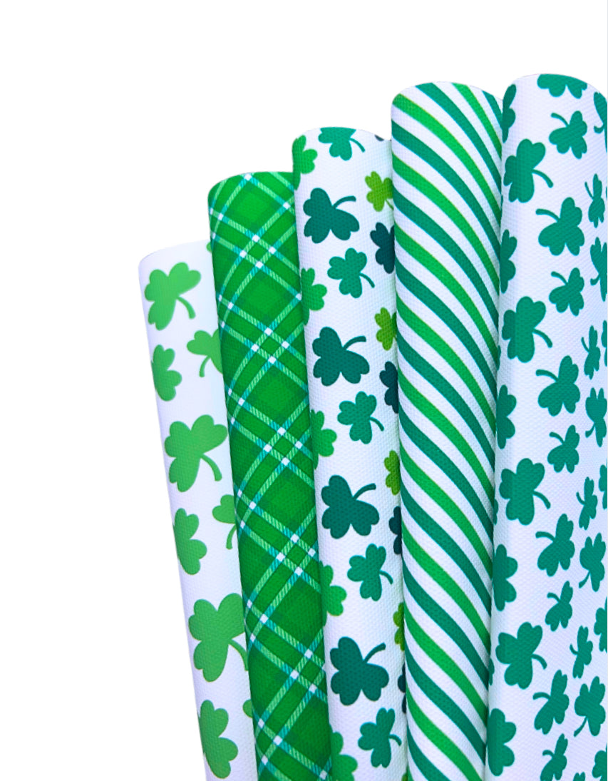 St.Patricks day theme printed canvas fabric A4 set