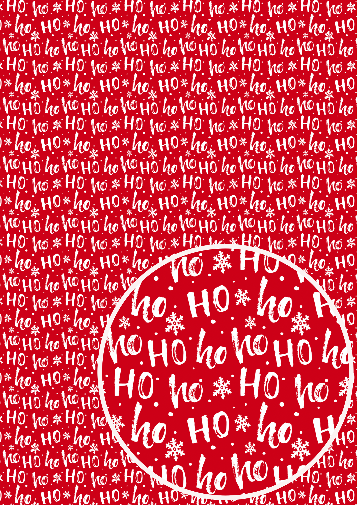 Ho Ho Ho in house printed leatherette fabric A4