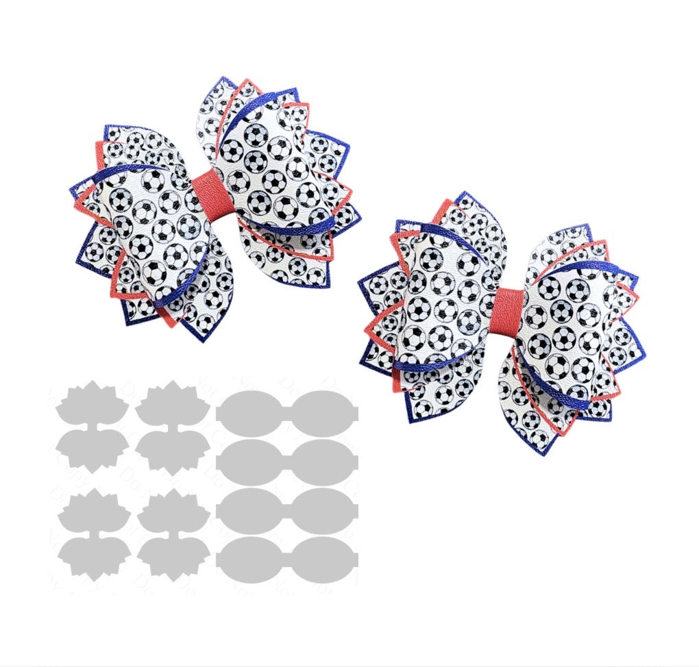 4 x printed in house Canvas bow loops and Fan Tails 3.5” World Cup football