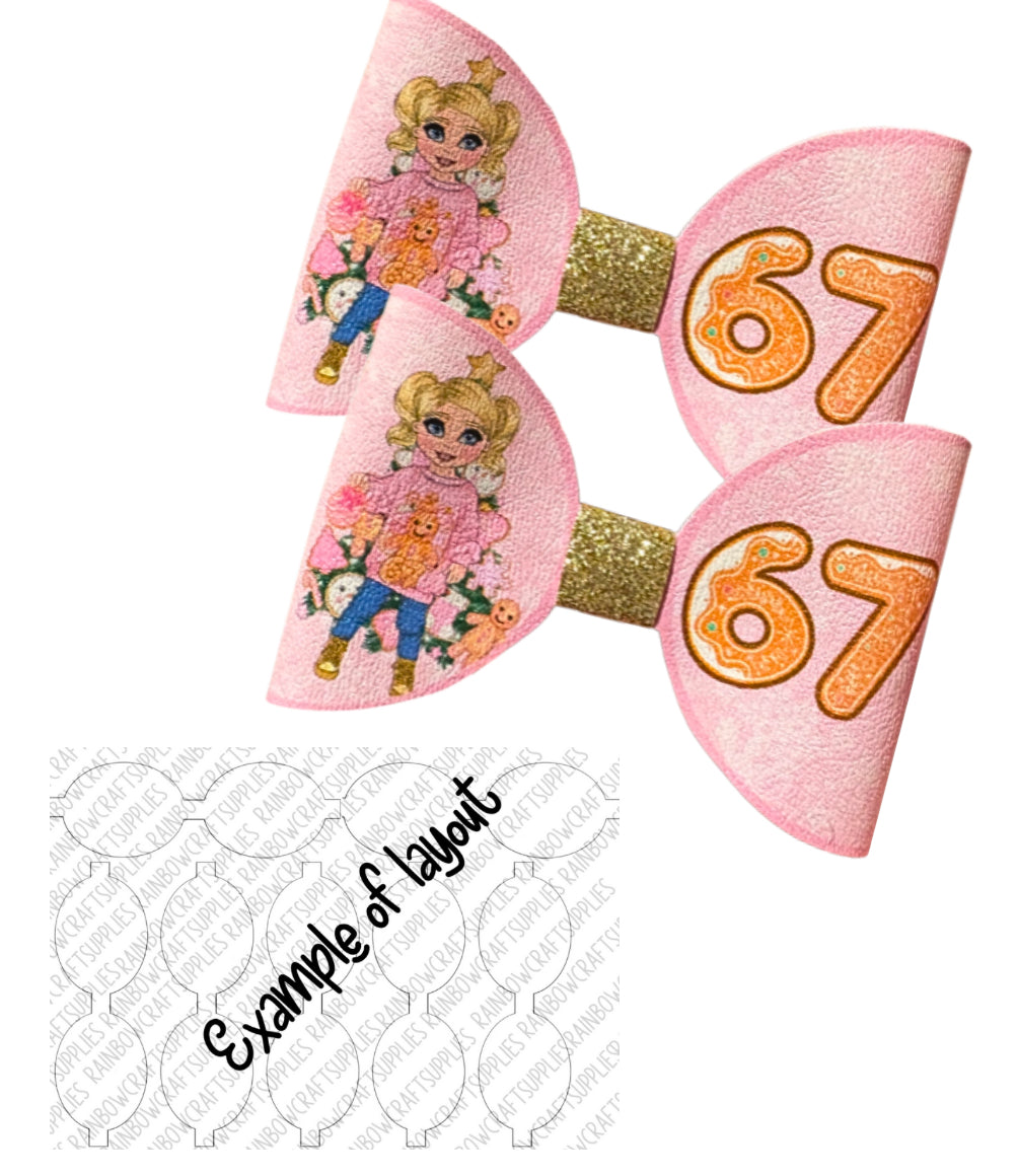 7 x christmas Cookie Girl 6 7 themed bow loops 3.5”