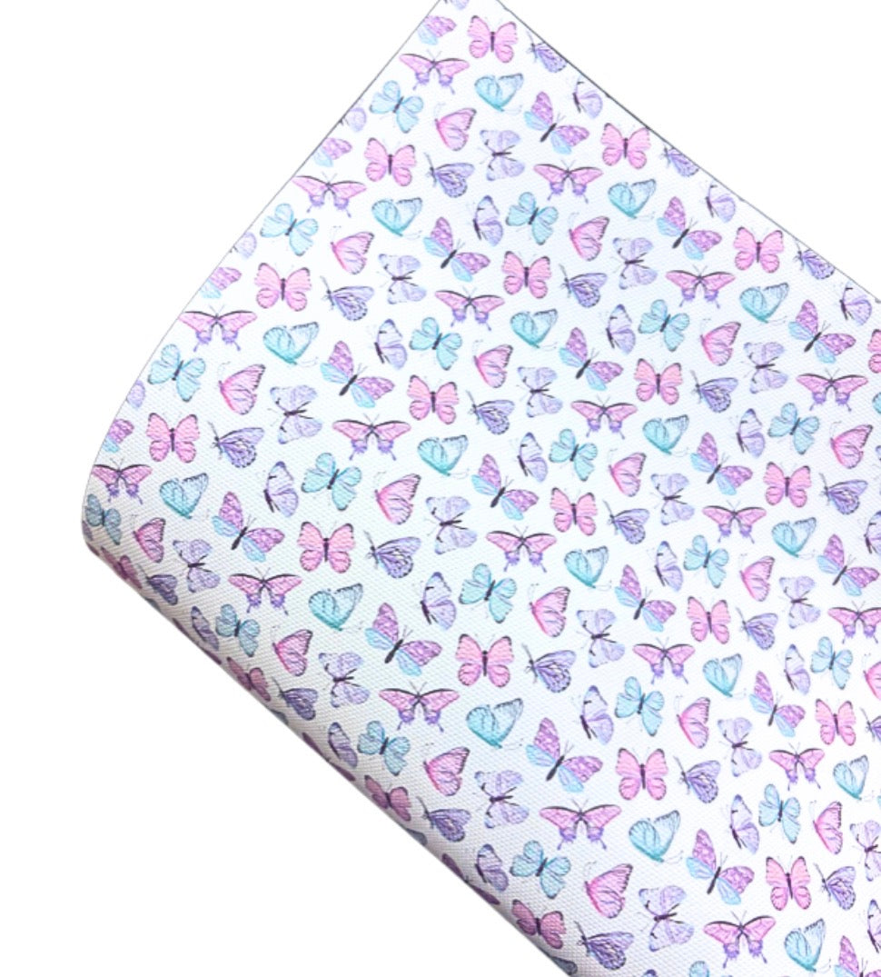 In house leatherette printed fabric A4 Butterflies