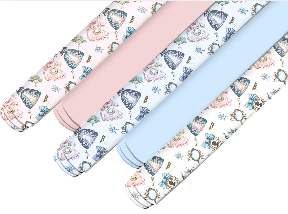 5 Piece Bridgeton period drama themed printed premium canvas fabric fabric A4