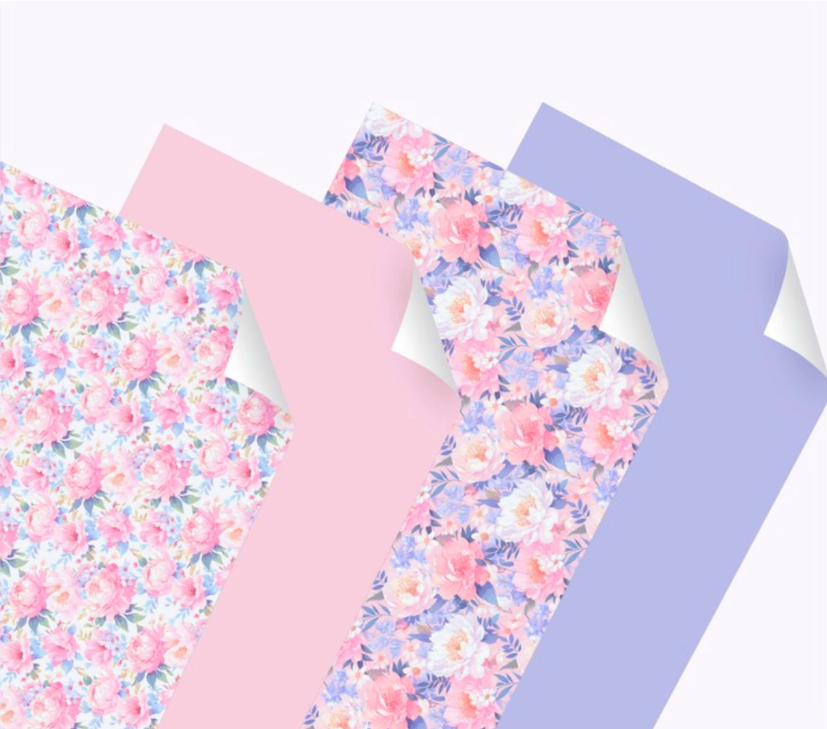 Floral themed canvas fabric A4 x 4