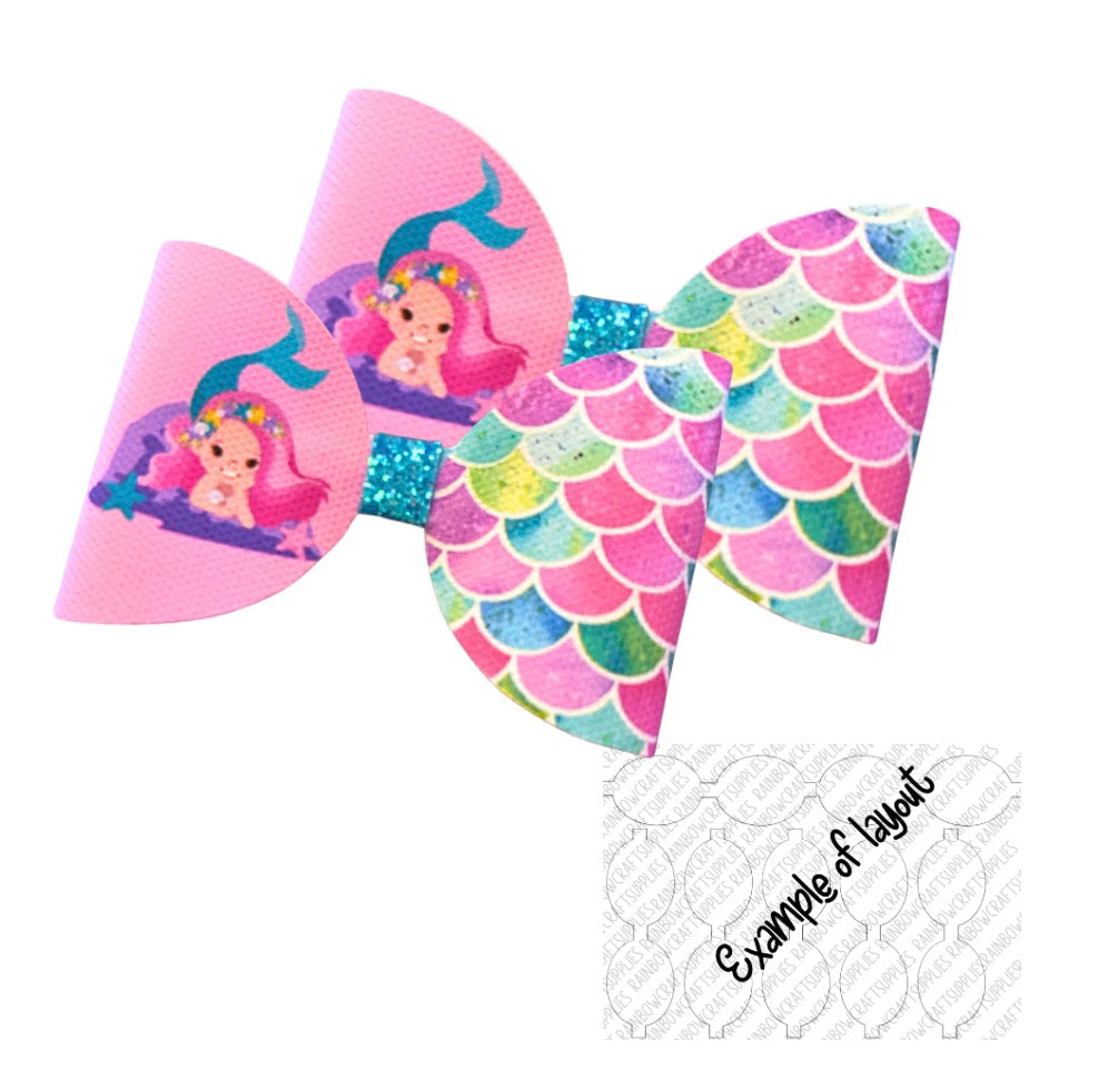 7 x Stunning Under sea Mermaid themed Hair bow loops 3.5”