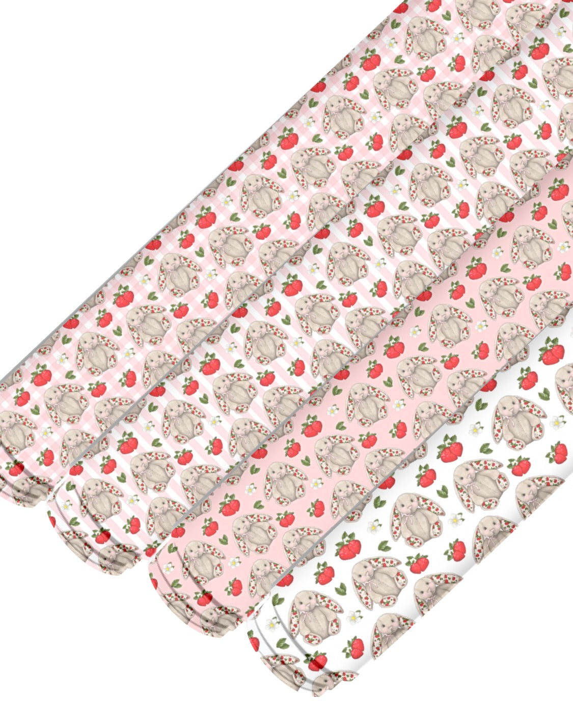 4 Piece Jelly Plush bunny pastel themed printed premium canvas fabric fabric A4